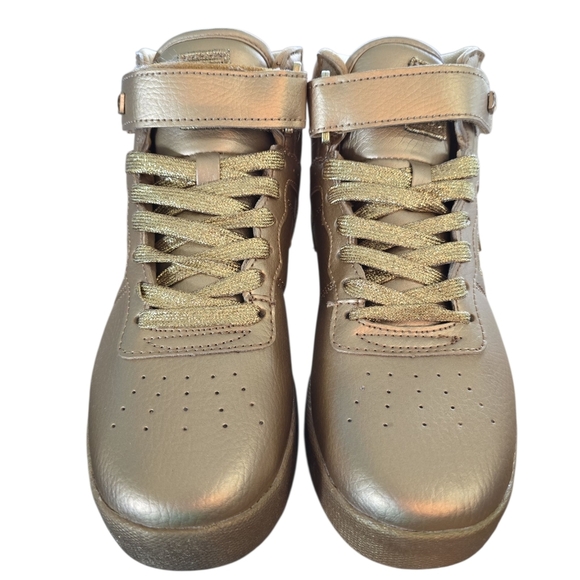 Womens Fila Vulc 13 MP Mid Plus Metallic Gold Sneaker Shoes 5CM00102-700 Size 6 - Picture 2 of 7